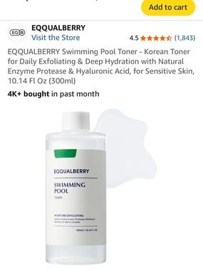 EQQALBERRY Swimming Pool Toner - Moisture Exfoliating Korean Toner